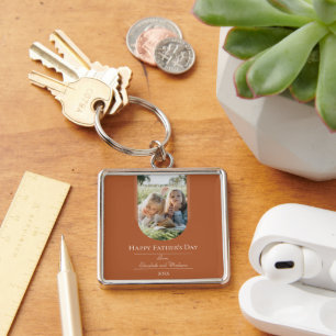 Porte-clés Fête des pères photo Arch moderne   Orange brûlé