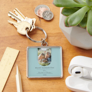 Porte-clés Fête des pères photo Arch moderne   TURQUOISE