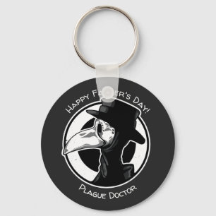 Porte-clés Fête des pères Plague Doctor Bird Mask B/W Steampu