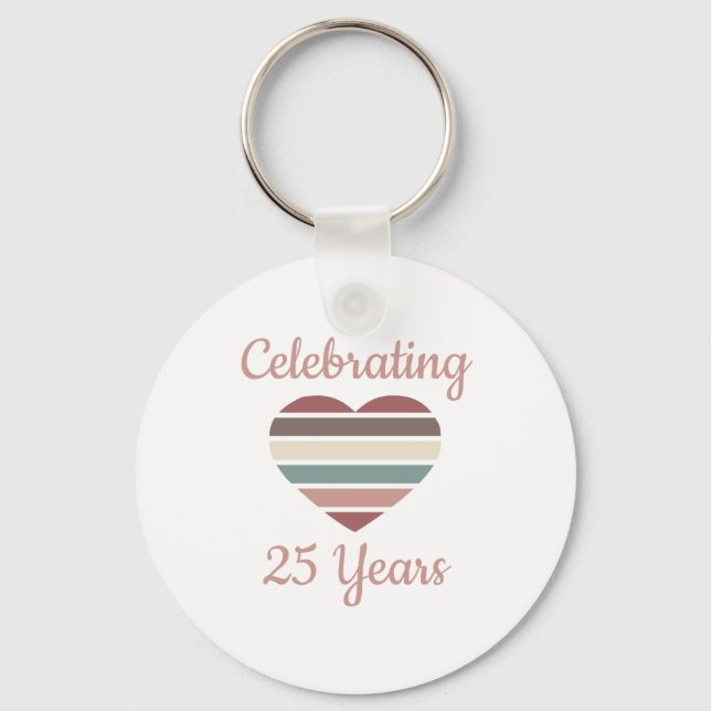 Porte-clés Fête du 25e anniversaire du Mariage (Recto)