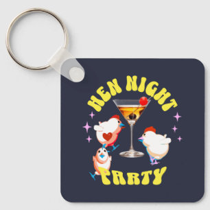 Porte-clés Fête nocturne des poules drôles Poulet drôle