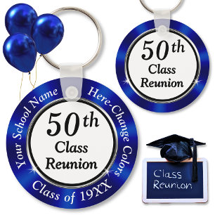 Porte-clés Fête personnalisée pour la 50ème Réunion de classe