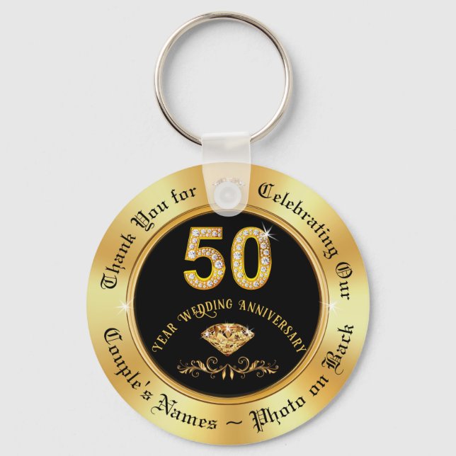 Porte-clés Fête pour le 50e anniversaire du Mariage, pas cher (Recto)