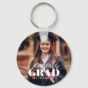 Porte-clés Fêtes Grad Moderne Simple Script Photo personnalis