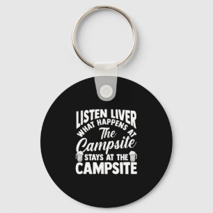 Porte-clés Feu de camp de camping vie en forêt campeur