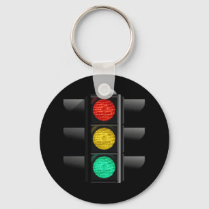 Porte-clés feu de circulation rouge jaune vert