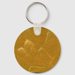 Porte-clés Feuille de cuivre de l'or n :  Lotus a gravé la