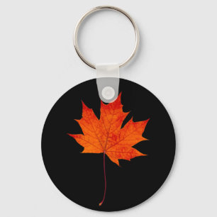 Porte-clés Feuille d'érable rouge