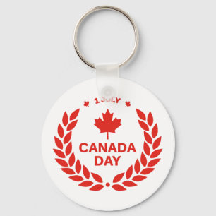 Porte-clés feuille d'érable rouge journée canadienne 1er juil