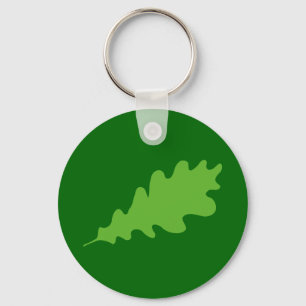 Porte-clés Feuille verte, feuilles de chêne Design.