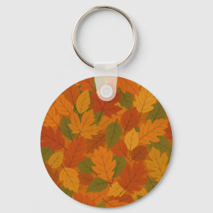 Porte-clés Feuilles classiques d'automne à motifs