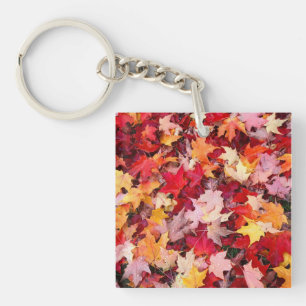 Porte-clés Feuilles d'automne colorées