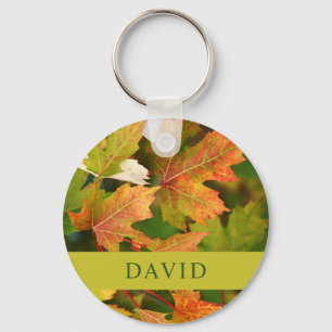 Porte-clés Feuilles d'automne modernes Cercle de clé