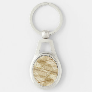 Porte-clés Feuilles de dentelle de crème pâle rustique