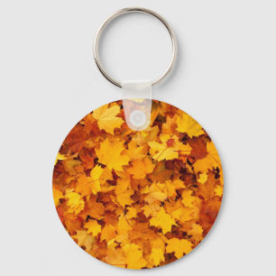 Porte-clés Feuilles de érable jaune d'automne