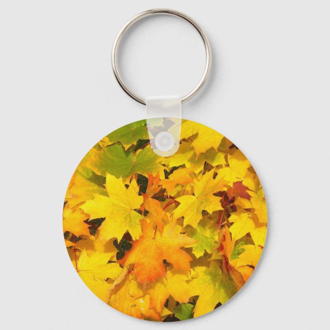 Porte-clés Feuilles de l'érable d'automne aux couleurs d'auto (Recto)