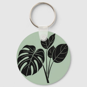 Porte-clés Feuilles de Monstera Minimalisme Tropical Sage