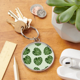 Porte-clés Feuilles de palmiers, Feuilles verts, Motif tropic