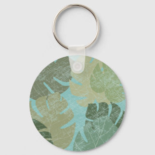 Porte-clés Feuilles dénaturés tropicaux
