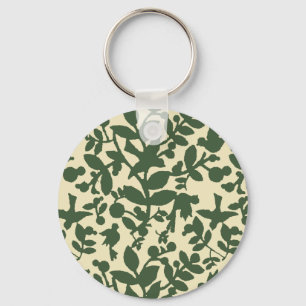 Porte-clés Feuilles et oiseaux