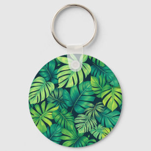 Porte-clés Feuilles Tropicales de Monstera Motif Jungle