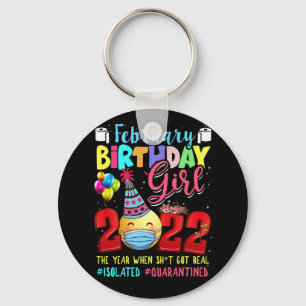 Porte-clés Février Fille 2022 Distance sociale Anniversaire E