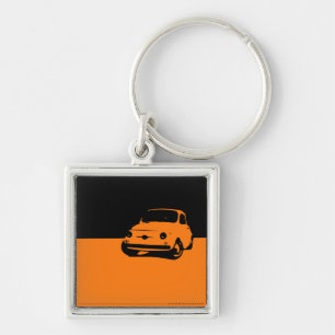 Porte-clés Fiat 500, 1959 - orange sur l'obscurité