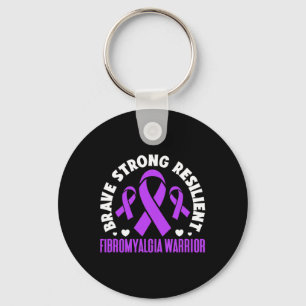 Porte-clés Fibromyalgie guerrière brave forte résistance Fibr