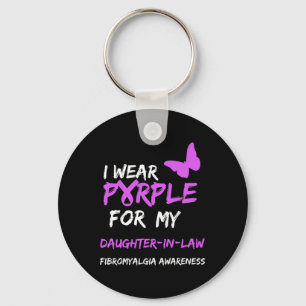 Porte-clés Fibromyalgie Sensibilisation Je Porte Violet Pour