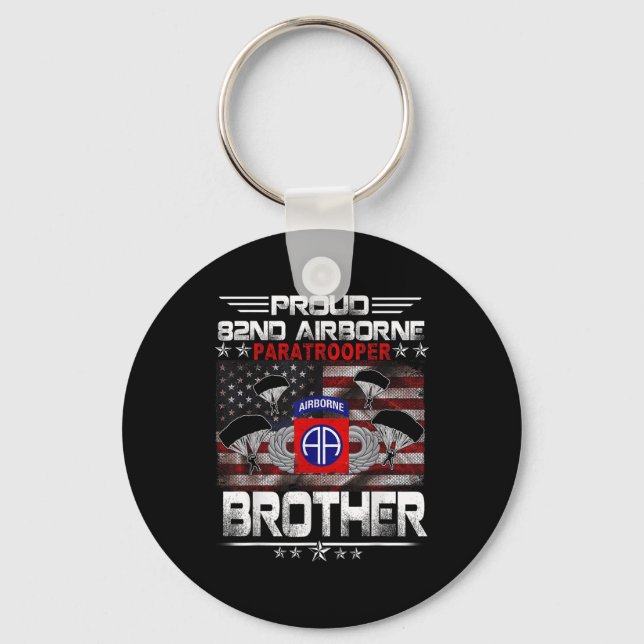 Porte-clés Fier 82e Parachutiste aéroporté Drapeau américain  (Recto)