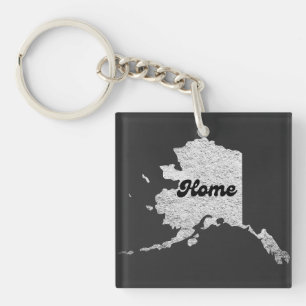 Porte-clés fier Alask State Home Map Outline Rocky Map AK