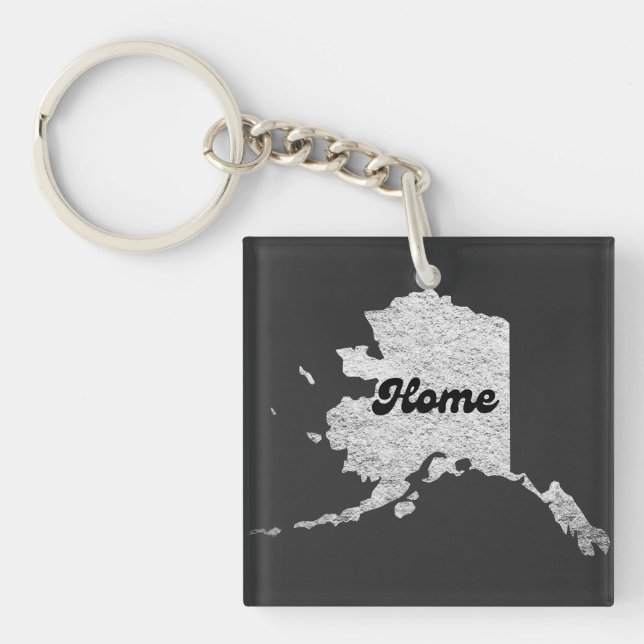 Porte-clés fier Alask State Home Map Outline Rocky Map AK (Devant)
