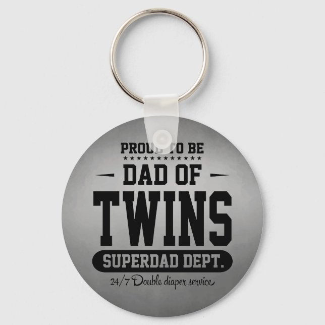 Porte-clés Fier D'Être Papa De Twins Superdad Dept. (Recto)