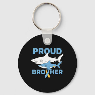 Porte-clés Fier Frère Ruban de soutien Shark pour la sensibil