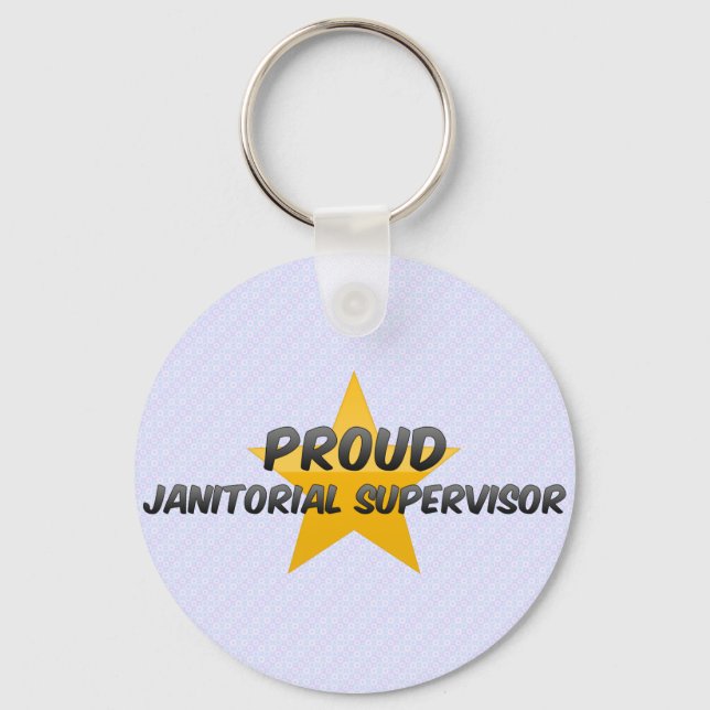 Porte-clés Fier superviseur Janitorial (Recto)