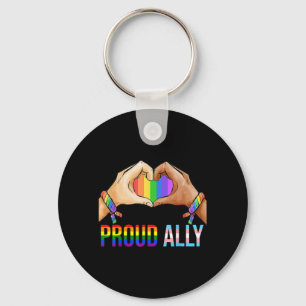 Porte-clés Fière Ally Pride LGBT Drapeau Transgenre Coeur Gay