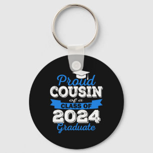Porte-clés Fière Cousin De 2024 Diplômé Awesome Famille Colle
