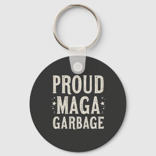 Porte-clés Fière MAGA Garbage pour l'élection de Trump partis