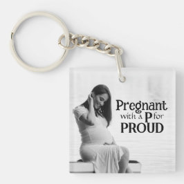 Porte-clés Fière nouvelle mère enceinte typographie cadeau po