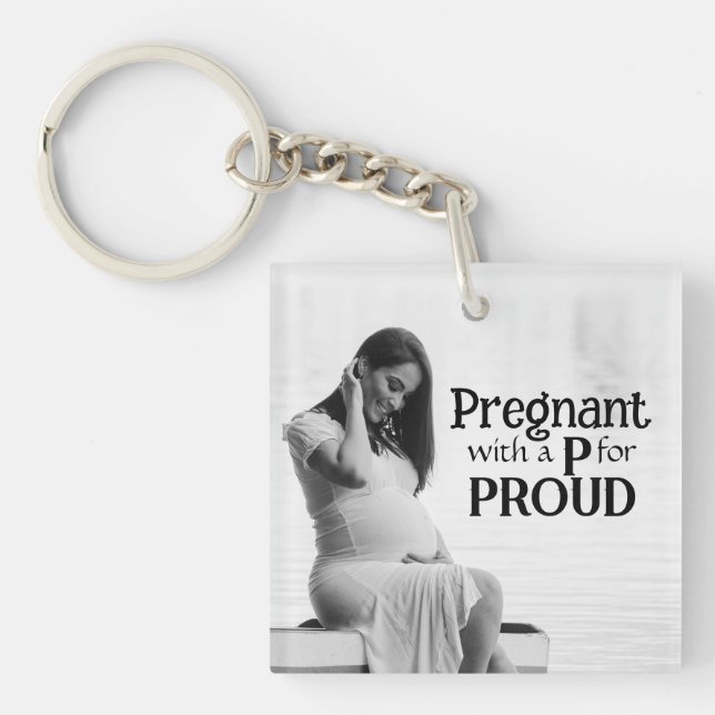 Porte-clés Fière nouvelle mère enceinte typographie cadeau po (Devant)
