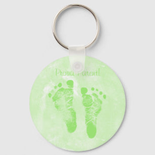 Porte-clés Fière Parent Empreintes bébé Nouveau Annoucements 