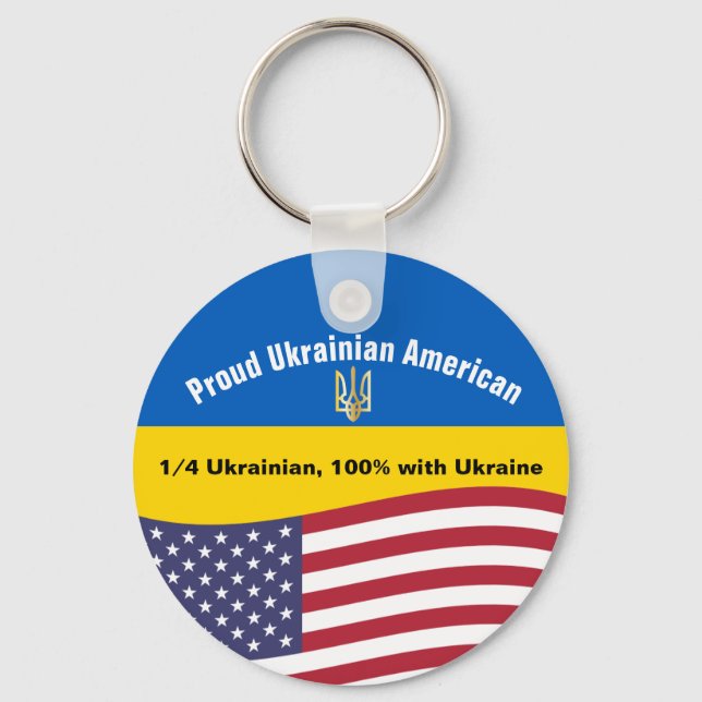 Porte-clés Fière position de l'Ukrainien-Américain avec l'Ukr (Recto)