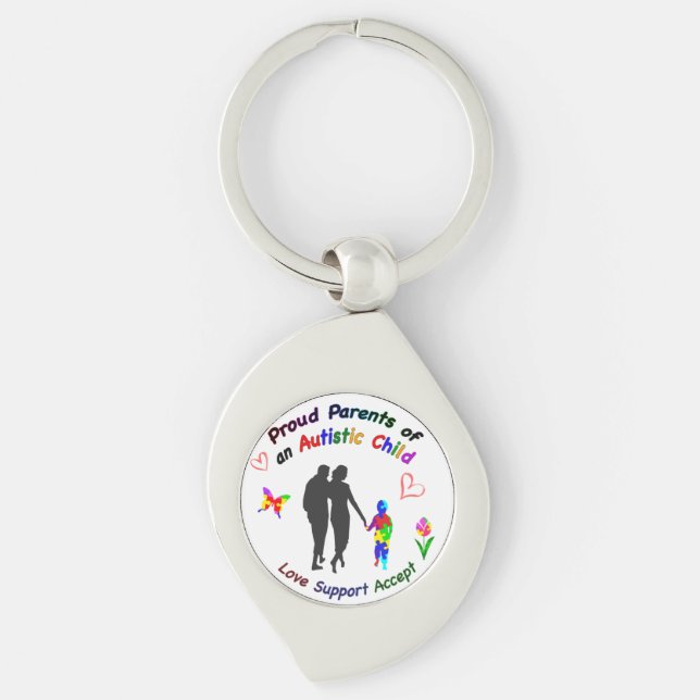 Porte-clés Fiers parents autistes (Devant)