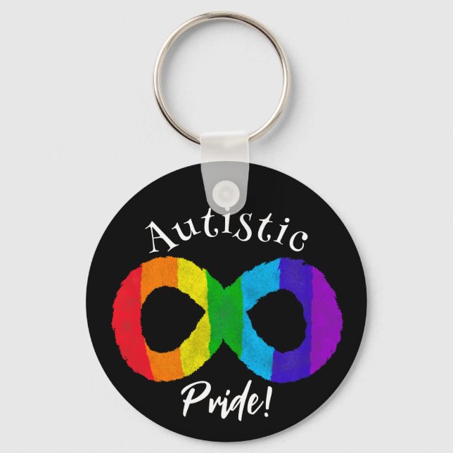 Porte-clés Fierté autistique Neurodiversité Autisme Rainbow K (Recto)