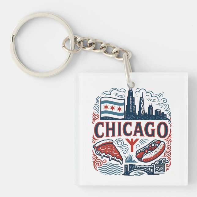 Porte-clés fierté de Chicago (Devant)
