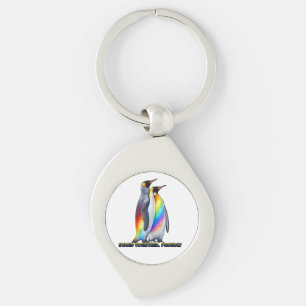 Porte-clés Fierté de pingouin arc-en-ciel debout ensemble