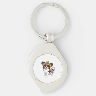 Porte-clés Fiesta Papillon Chien portant Sombrero et Sarape