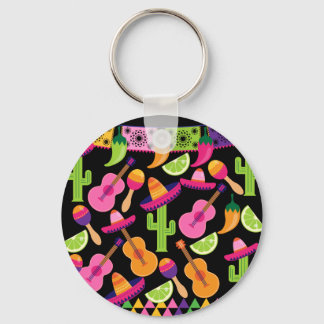 Porte-clés Fiesta Party Sombrero Cactus Lims Peppers Maracas