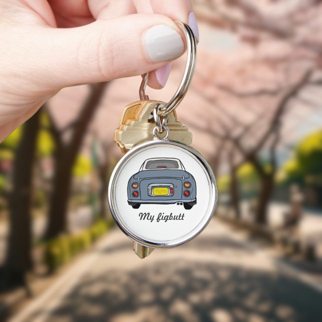 Porte-clés Figarations Jote Lapis Grey Figaro Porte - clé (Cute lapis grey figaro car keychain with space for your name)