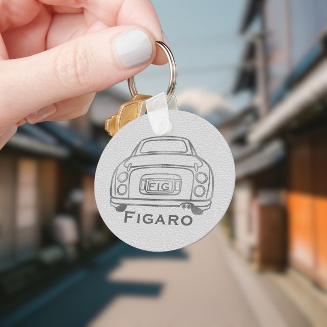 Porte-clés Figarations Monogramme Figaro Nom du conducteur de (Add your name and initials to this cute figaro car keychain.)